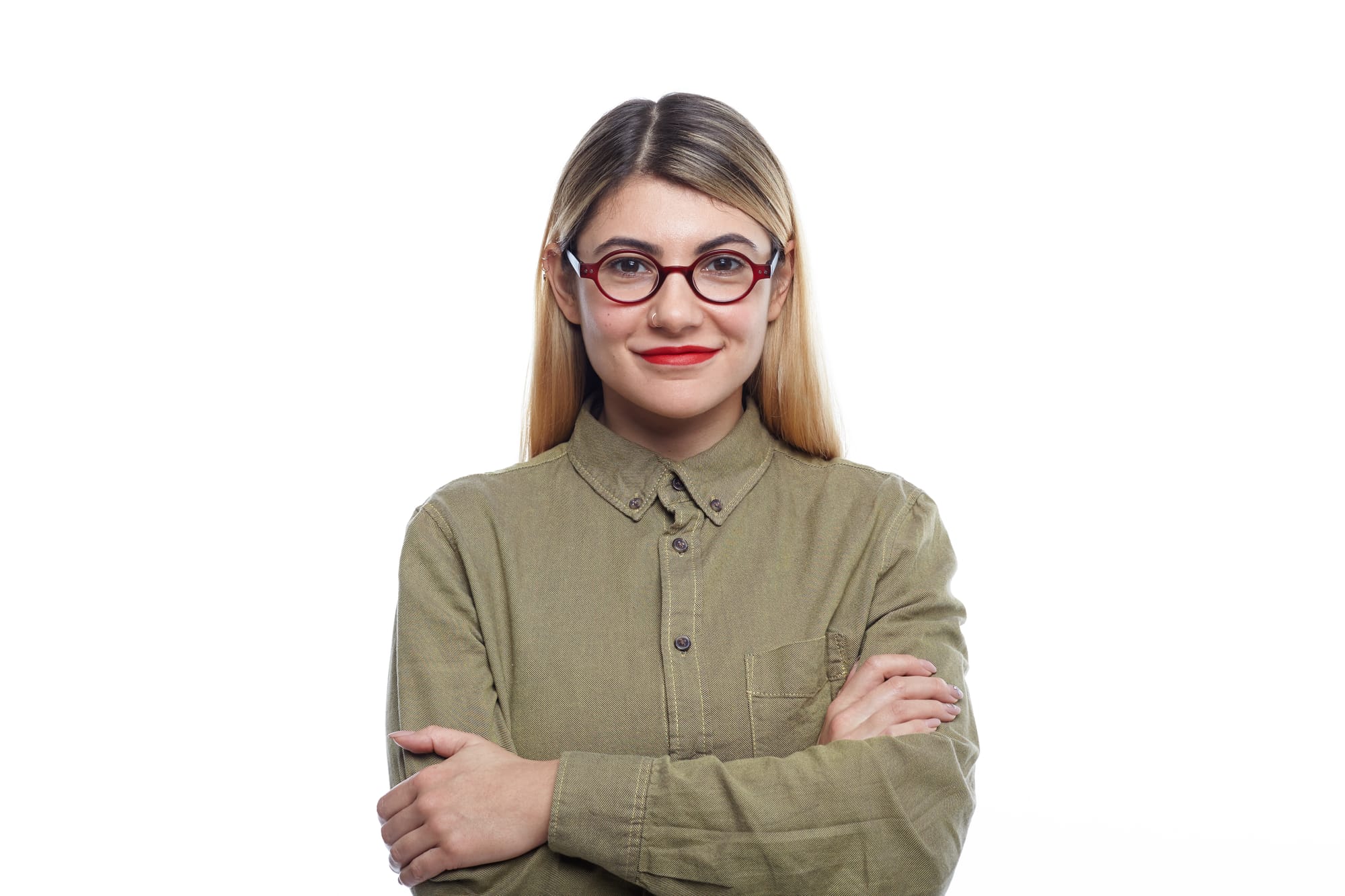 A headshot having White Background